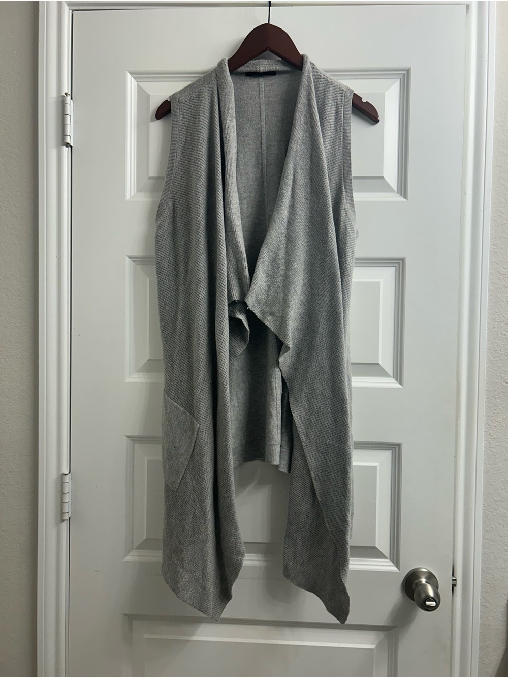 Banana Republic Light Gray Sleeveless Drape Vest
